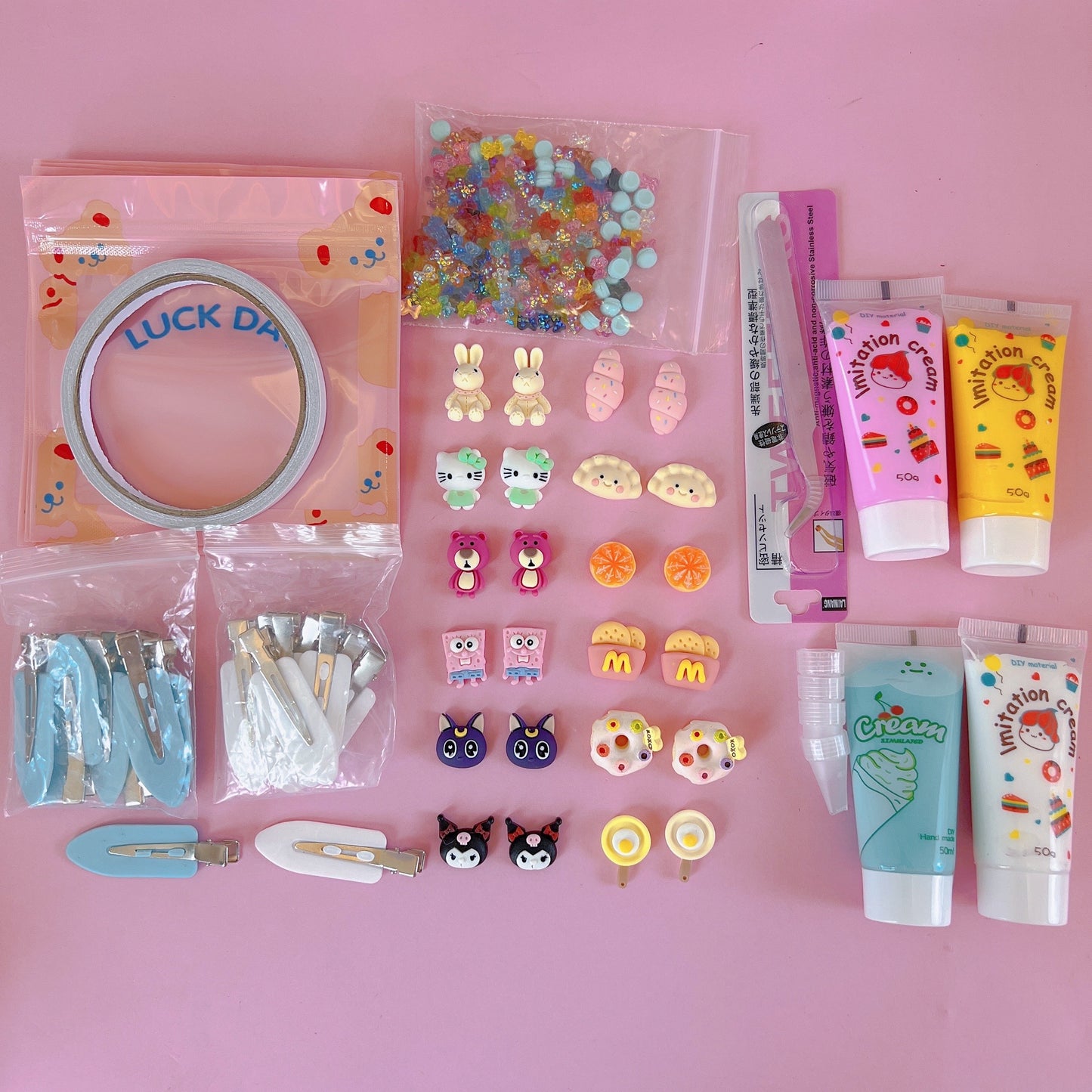 Cream Glue Hairclip Diy Kit